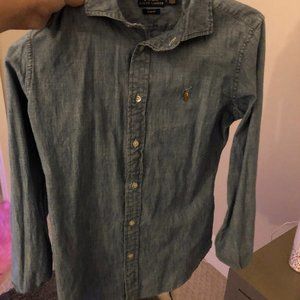 Ralph Lauren size two slim fit button down top for womens!!